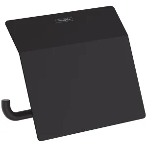 Hansgrohe AddStoris Roll Holder with Cover Matte Black 41753670 by Hansgrohe, a Bathroom Accessories for sale on Style Sourcebook