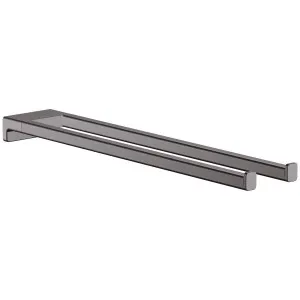 Hansgrohe AddStoris Twin Handle Bath Towel Holder Brushed Black Chrome 41770340 by Hansgrohe, a Bathroom Accessories for sale on Style Sourcebook