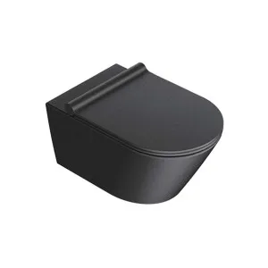 Catalano Zero 55 Wall Hung Toilet and Slim Seat Matte Black 1VS55NRNS by Catalano, a Toilets & Bidets for sale on Style Sourcebook