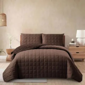 Morgan and Reid Dot Chocolate Cloudy Coverlet Set by null, a Quilt Covers for sale on Style Sourcebook