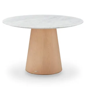 Dina 120cm Round Dining Table in Real Carrara Marble by Luxo Furniture, a Dining Tables for sale on Style Sourcebook