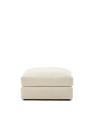 Alea removable cover footrest in natural chenille 90 x 90 cm by null, a Ottomans for sale on Style Sourcebook