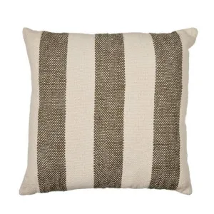 Accessorize Hickory Stripe Basket Weave Natural Green 45x45cm Filled Cushion by null, a Cushions, Decorative Pillows for sale on Style Sourcebook