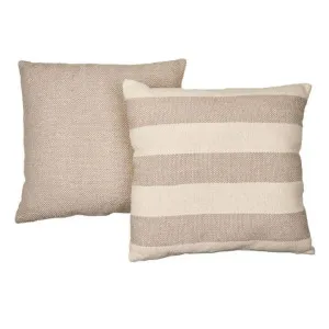 Accessorize Basket Weave and Hickory Natural Grey 45x45cm Filled Cushion - 2 Pack by null, a Cushions, Decorative Pillows for sale on Style Sourcebook