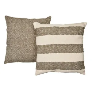 Accessorize Basket Weave and Hickory Natural Green 45x45cm Filled Cushion - 2 Pack by null, a Cushions, Decorative Pillows for sale on Style Sourcebook