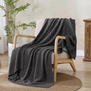 Ardor Quinn Grey Pinstripe Knitted Throw by null, a Throws for sale on Style Sourcebook