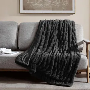 Ardor Boudoir Clayton Black Faux Fur Throw by null, a Throws for sale on Style Sourcebook