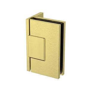 Statesman Wall to Glass Hinge with L type Mounting Plate Brushed Brass by Estelle, a Bathroom Fixtures for sale on Style Sourcebook