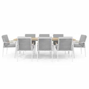 Casara 9 Piece Outdoor Dining Set in White and Grey by Luxo Outdoors, a Tables for sale on Style Sourcebook