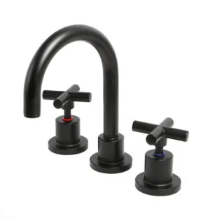 Alpha Cross Handle Basin Set C/D Lf | Made From Brass In Black By Raymor by Raymor, a Bathroom Taps & Mixers for sale on Style Sourcebook