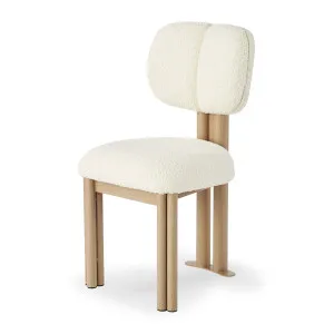 Norii Boucle Fabric Dining Chair in Cream White by Luxo Furniture, a Dining Chairs for sale on Style Sourcebook