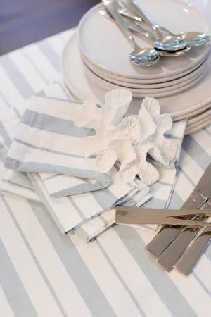 Set of 4 Blue French Stripe Cotton Napkins by NF Living, a Aprons for sale on Style Sourcebook