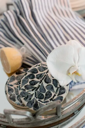 Set of 4 Maison French Navy Striped Cotton Napkins by NF Living, a Napkins for sale on Style Sourcebook