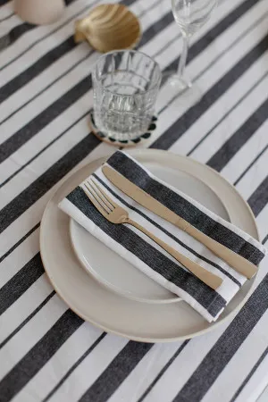 Set of 4 Black French stripe Cotton Napkins by NF Living, a Aprons for sale on Style Sourcebook
