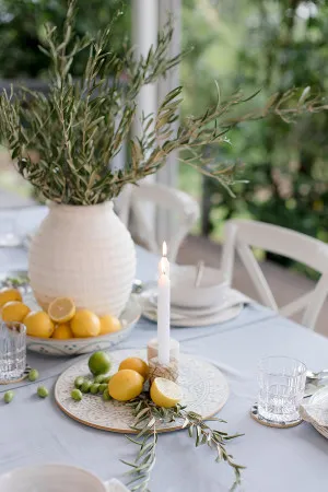 Soft Blue Cotton Tablecloth 150x150 by NF Living, a Aprons for sale on Style Sourcebook