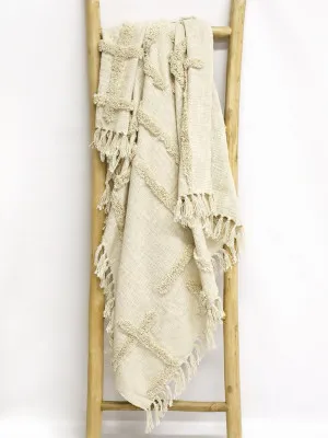 Caliente Throw Blanket with embroidery natural by Robert Mark, a Throws for sale on Style Sourcebook