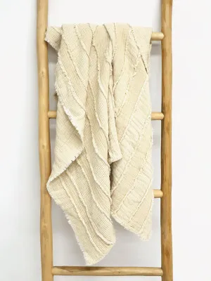 Luxurious Coogee cotton throw blanket white by Robert Mark, a Throws for sale on Style Sourcebook