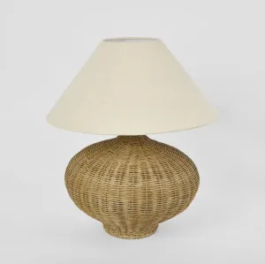 Dallas Rattan Table Lamp With Linen Shade ETA 07/12/2025 by Florabelle Living, a Lamps for sale on Style Sourcebook