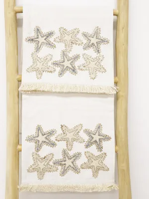 Coralie Linen Starfish Embroidered Table Runner 220X35CM by Robert Mark, a Table Cloths & Runners for sale on Style Sourcebook