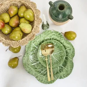 Luxe Green Cabbage Leaf Dinner Melamine Plates Set of 12 by Florabelle Living, a Platters & Serving Boards for sale on Style Sourcebook