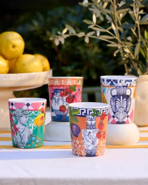 Set of 4 Mediterranean Summer Melamine Cups by La La Land, a Cups & Mugs for sale on Style Sourcebook