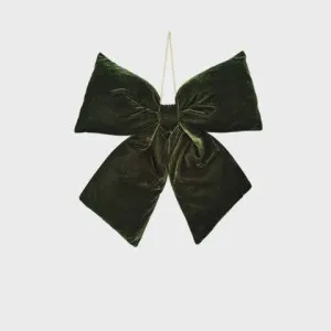 Set of 2 Christmas Hanging Bow Velvet 30x34cm Dark Green by Coast to Coast, a Christmas for sale on Style Sourcebook