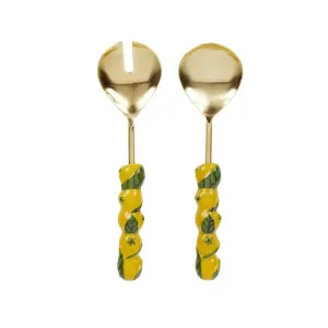 Set of 2 Lemon Stainless Steel Salad Servers 26cm by Coast to Coast, a Salad Bowls & Servers for sale on Style Sourcebook