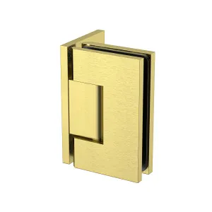 Stealth Wall to Glass 90 Degree Hinge with Offset Plate Brushed Brass by Estelle, a Bathroom Fixtures for sale on Style Sourcebook