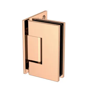 Boston Heavy Duty Wall to Glass Hinge with XL Type L Mounting Plate - Polished Rose Gold by Estelle, a Bathroom Fixtures for sale on Style Sourcebook