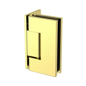 Boston Heavy Duty Large Wall to Glass Hinge with L Type Mounting Plate - Polished Brass by Estelle, a Bathroom Fixtures for sale on Style Sourcebook