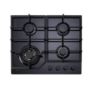 Euro Appliances Gas On Glass Cooktop, Black, 60cm by Euro Appliances, a Cooktops for sale on Style Sourcebook