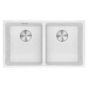 Franke Maris Granite Double Bowl 350-350mm Undermount Polar White by Franke, a Kitchen Sinks for sale on Style Sourcebook