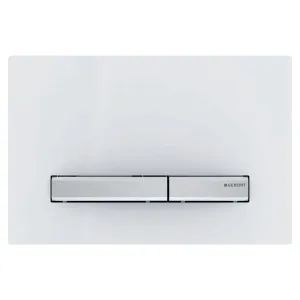Geberit Sigma50 Mechanical Dual Flush Button And Access Plate White-Brushed Chrome Button by Geberit, a Toilets & Bidets for sale on Style Sourcebook