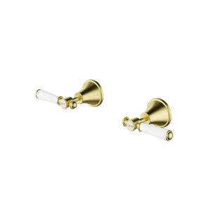 Ikon Clasico Wall Top Assemblies Brushed Gold - Ceramic Handle by Ikon, a Bathroom Taps & Mixers for sale on Style Sourcebook