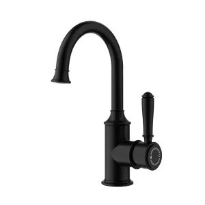 Ikon Clasico Gooseneck Basin Mixer Matte Black by Ikon, a Bathroom Taps & Mixers for sale on Style Sourcebook