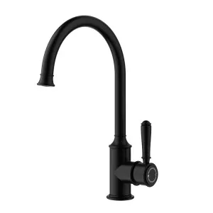 Ikon Clasico Gooseneck Sink Mixer Matte Black by Ikon, a Kitchen Taps & Mixers for sale on Style Sourcebook