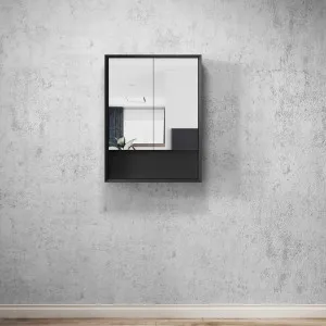 Otti Marlo Shaving Cabinet 600x800x150mm Black Satin by Otti, a Shaving Cabinets for sale on Style Sourcebook