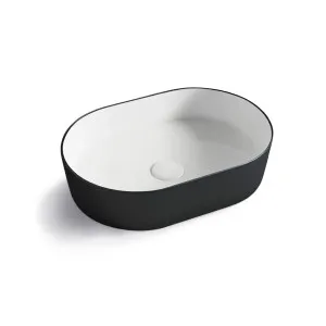 Otti Oval 500x340mm Basin Gloss White and Matte Black by Otti, a Basins for sale on Style Sourcebook