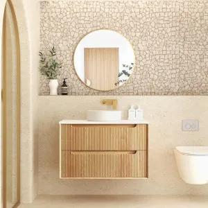 Otti Byron Fluted 900mm Woodland Oak Wall Hung Vanity (Cabinet Only) by Otti, a Vanities for sale on Style Sourcebook