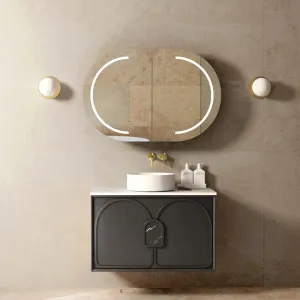 Otti Laguna 900mm Black American Oak Wall Hung Vanity (Cabinet Only) by Otti, a Vanities for sale on Style Sourcebook