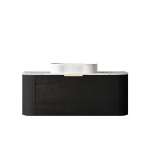 Otti Bondi 1200mm Black Oak Wall Hung Curve Vanity (Cabinet Only) by Otti, a Vanities for sale on Style Sourcebook