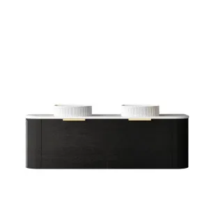 Otti Bondi 1500mm Black Oak Wall Hung Curve Vanity (Cabinet Only) by Otti, a Vanities for sale on Style Sourcebook