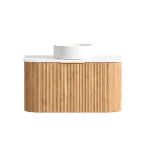 Otti Bondi 900mm Woodland Oak Fluted Curve Vanity (Cabinet Only) by Otti, a Vanities for sale on Style Sourcebook