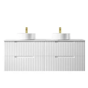 Otti Noosa 1500mm Satin White Wall Hung Vanity (Cabinet Only) by Otti, a Vanities for sale on Style Sourcebook