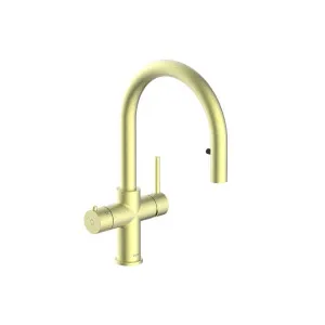 Peppy Taps Pull Out 4 in 1 Boiling, Ambient, Hot & Cold Mains Tap Brushed Brass Gold by Peppy, a Kitchen Taps & Mixers for sale on Style Sourcebook