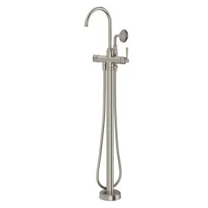 Phoenix Cromford Floor Mounted Bath Mixer with Hand Shower, Brushed Nickel by PHOENIX, a Shower Heads & Mixers for sale on Style Sourcebook