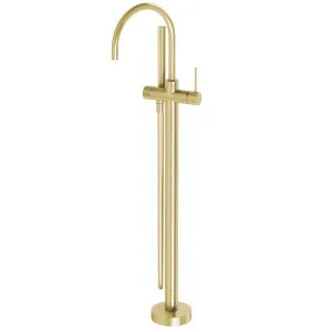 Phoenix Vivid Slimline Floor Mounted Bath Mixer With Hand Shower Brushed Gold by PHOENIX, a Shower Heads & Mixers for sale on Style Sourcebook