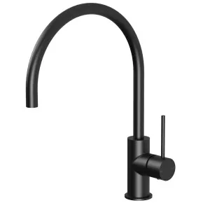 Phoenix Vivid Slimline Gooseneck Sink Mixer 220mm Matte Black by PHOENIX, a Kitchen Taps & Mixers for sale on Style Sourcebook