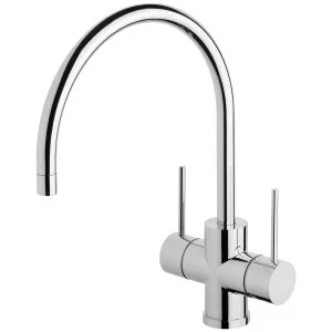 Phoenix Vivid Slimline Gooseneck Twin Handle Sink Mixer 220mm Chrome by PHOENIX, a Kitchen Taps & Mixers for sale on Style Sourcebook