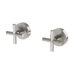 Phoenix Vivid Slimline Plus Wall Top Assemblies 15mm Extended Spindles Brushed Nickel by PHOENIX, a Bathroom Taps & Mixers for sale on Style Sourcebook